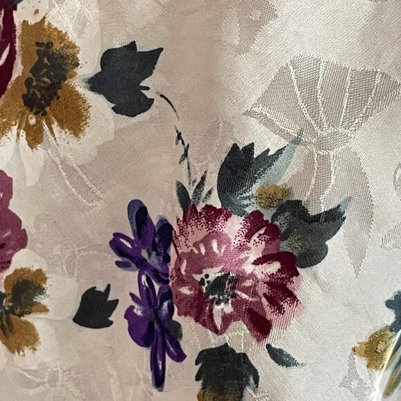 Vintage California Miss Set Size Small Purple Floral Satin Nightgown Robe - Picture 7 of 10